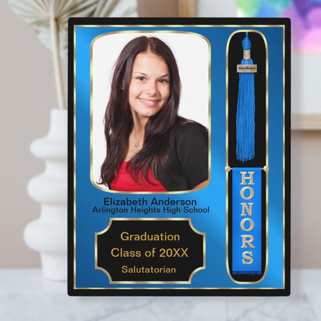 Graduation With Honours Photo Plaque Blue (Creator Uploaded)