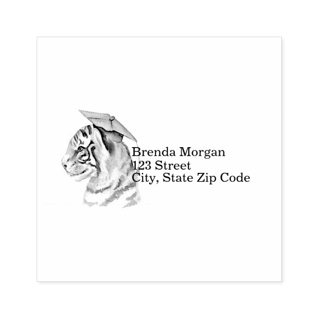 Graduation Wood Art Return Address Stamp (Imprint)