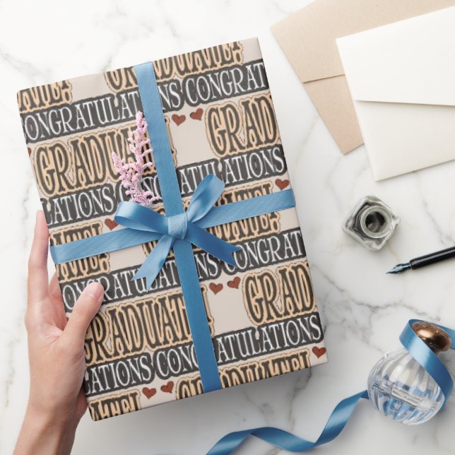 Graduation word art school wrapping paper (Gifting)