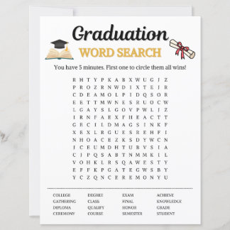Graduation Word Search Game