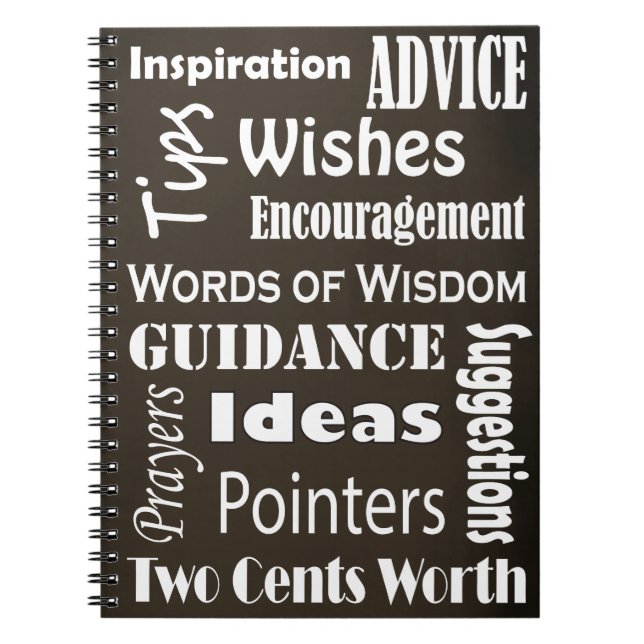 Graduation Words of Advice Wisdom Spiral Notebook (Front)