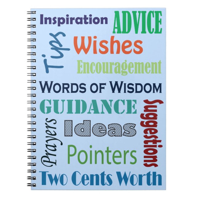 Graduation Words of Advice Wisdom Spiral Notebook (Front)