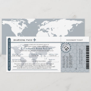 Graduation World Traveller Boarding Pass Invitati Invitation