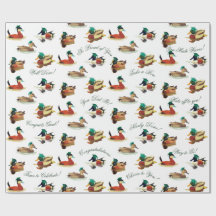 Graduation Wrapping Paper Ducks in Caps