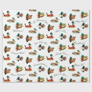 Graduation Wrapping Paper Ducks in Caps