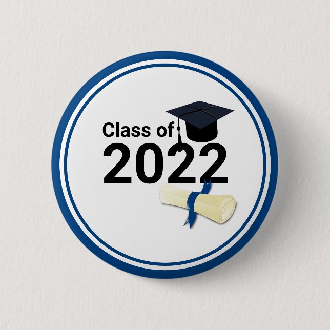 Graduation year elegant class of 2022   6 cm round badge (Front)