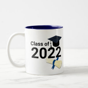 Graduation year elegant class of 2022 Two-Tone coffee mug