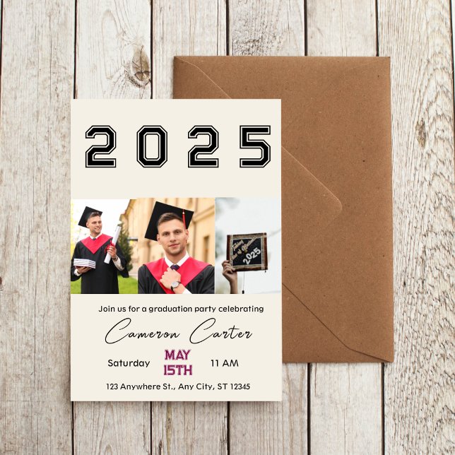 Graduation Year Photo Collage Invitation  (Creator Uploaded)