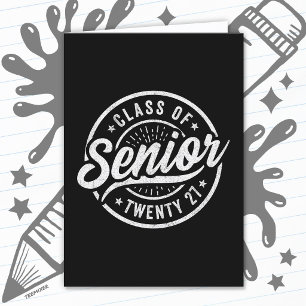 Graduation Year Retro Vintage Senior Class of 2027 Card
