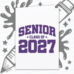 Graduation Year School Purple Senior Class of 2027 Card