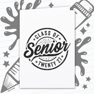 Graduation Year School Retro Senior Class of 2027 Card