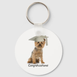 Graduation Yorkie Congratulations Key Ring