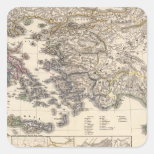 Graecia tempore migrationis doricae square sticker