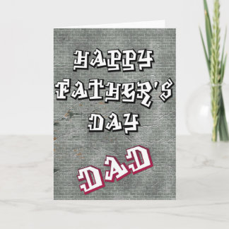 Graffetti on the Wall Happy Father's Day Dad Card