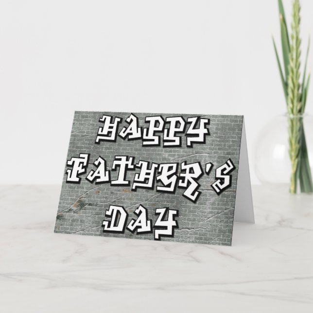 Graffetti Writing Happy Father's Day Greeting Card (Front)