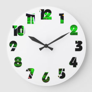 Graffiti 18 Number Overlay wccn Large Clock