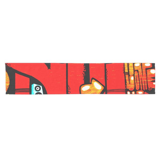 Graffiti 19 trcna short table runner (Horizontal)