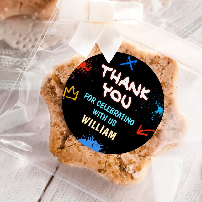 Graffiti 6 7 Meme Trend Six Seven Birthday Party Classic Round Sticker (Creator Uploaded)