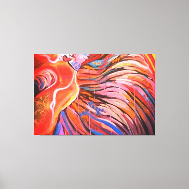 "GRAFFITI ABSTRACT BLUE ORANGE ART" CANVAS PRINT (Front)