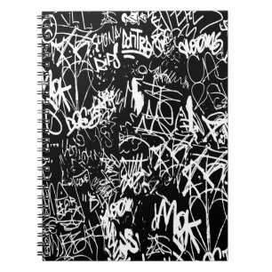 Graffiti Abstract Collage Print Pattern Notebook