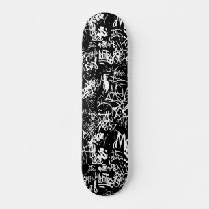 Graffiti Abstract Collage Print Pattern Skateboard