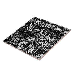 Graffiti Abstract Collage Print Pattern Tile