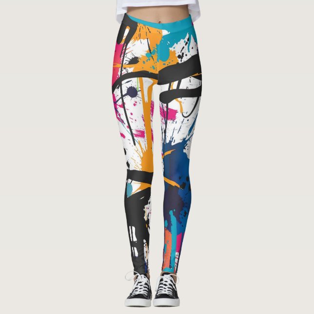 Graffiti abstract leggings (Front)