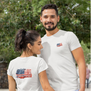 Graffiti American Flag   Front & Back Design  T-Shirt