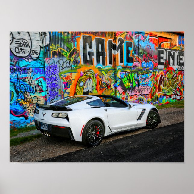 graffiti and the Z06 Corvette Poster (Front)