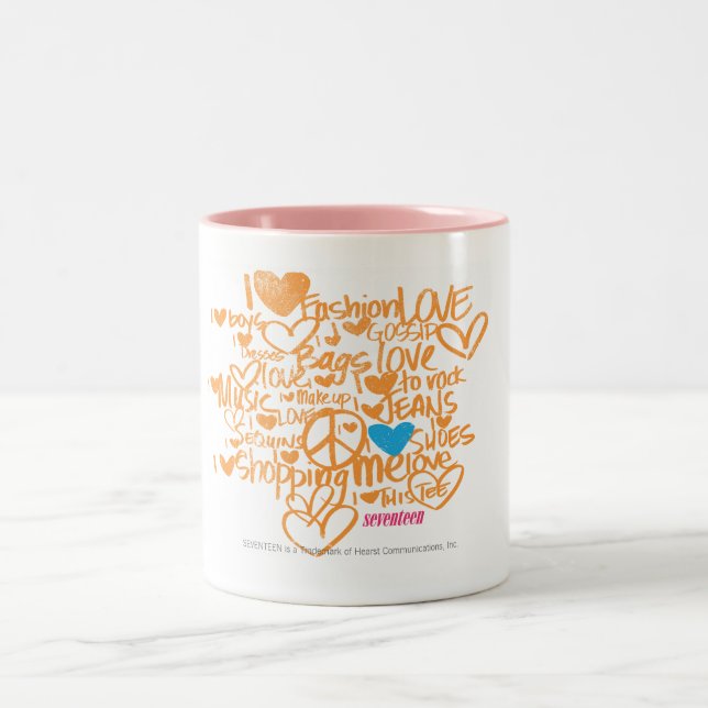 Graffiti Aqua/Orange Two-Tone Coffee Mug (Center)