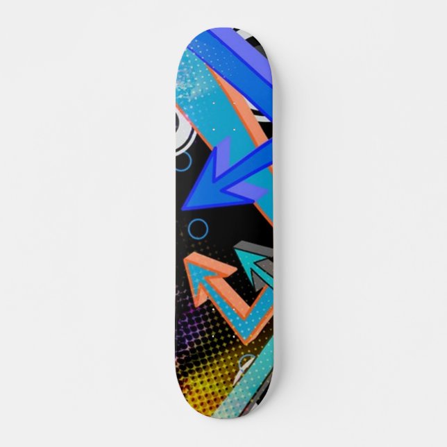 Graffiti Arrows and Halftone Effect Skateboard (Front)
