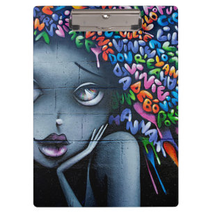 Graffiti Art Cute Girl Clipboard