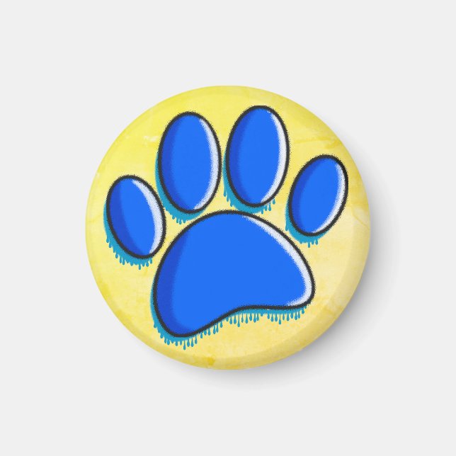 Graffiti Art Dog Paw Print Magnet (Front)