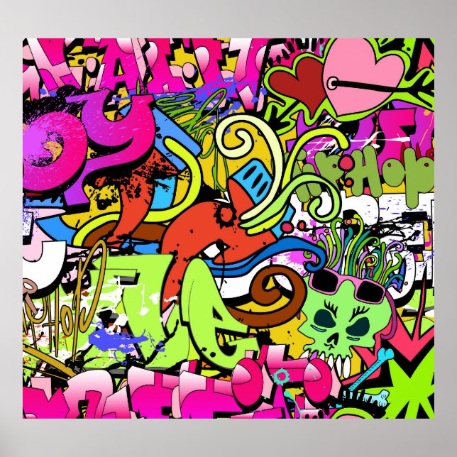 Graffiti Art: Hip-Hop Style Background Poster (Front)