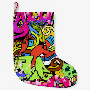 Graffiti Art: Hip-Hop Style Background Small Christmas Stocking