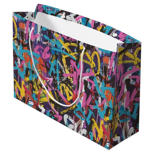 Graffiti Art Large Gift Bag (Back Angled)