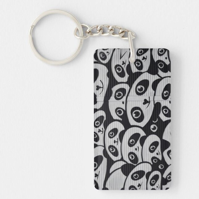 Graffiti Art Panda Bears Key Ring (Front)
