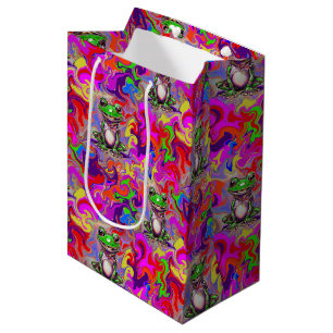 Graffiti Art Psychedelic Frogs Colourful Eclectic Medium Gift Bag
