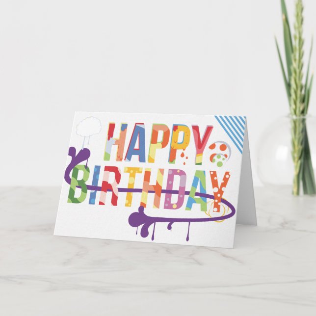 Graffiti Art Style Birthday Card (Front)