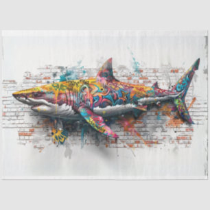 Graffiti Art Whale Decoupage  Tissue Paper