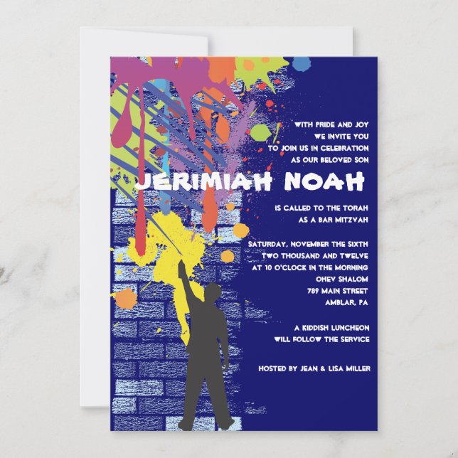 Graffiti Artist Bar Bat Mitzvah Invitation (Front)