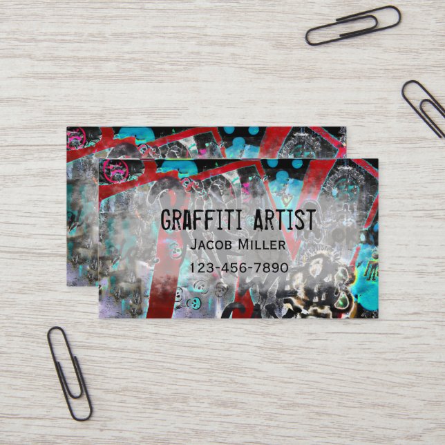 Graffiti Artist Grunge Urban Street Modern Business Card (Front/Back In Situ)