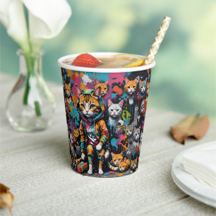 Graffiti Artist Legend Cat Birthday Paper Cups