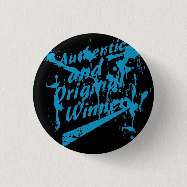 Graffiti Authentic Original Winner Grunge Splatter 3 Cm Round Badge (Front)