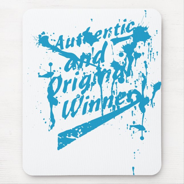 Graffiti Authentic Original Winner Grunge Splatter Mouse Pad (Front)
