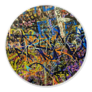 Graffiti Background Ceramic Knob
