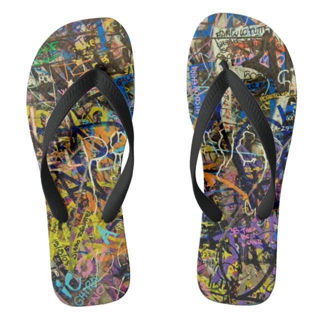 Graffiti Background Jandals (Footbed)