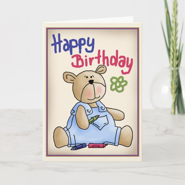 Graffiti Birthday Bear Card (Front)
