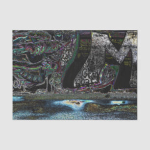 Graffiti Black Urban Grunge Street Wall Art Tissue Paper