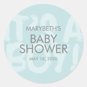 Graffiti Blue Baby Shower Sticker
